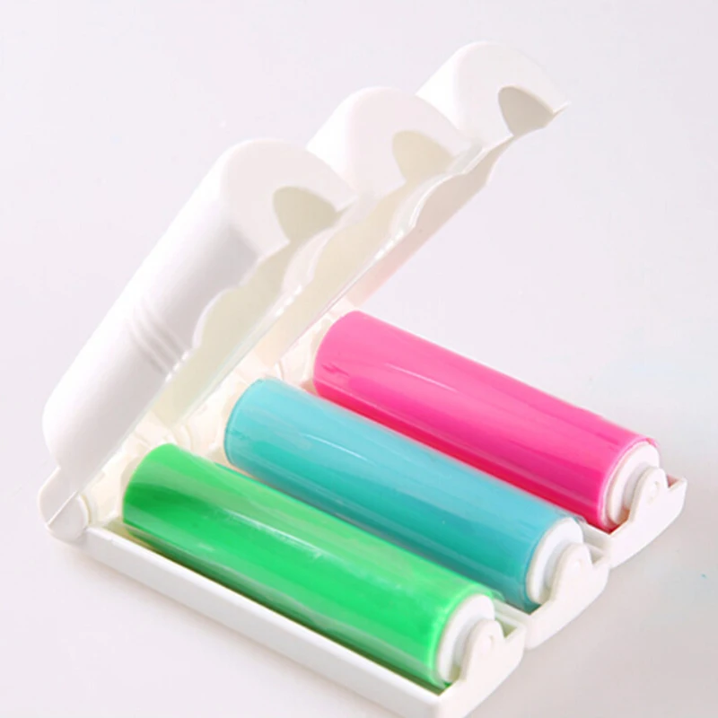 Sticky Portable Clothes Lint Roller with Cover Washable Dust Roller for Wool Sheets Clothes Fluff  Pet Hair Cleaning Tools Home