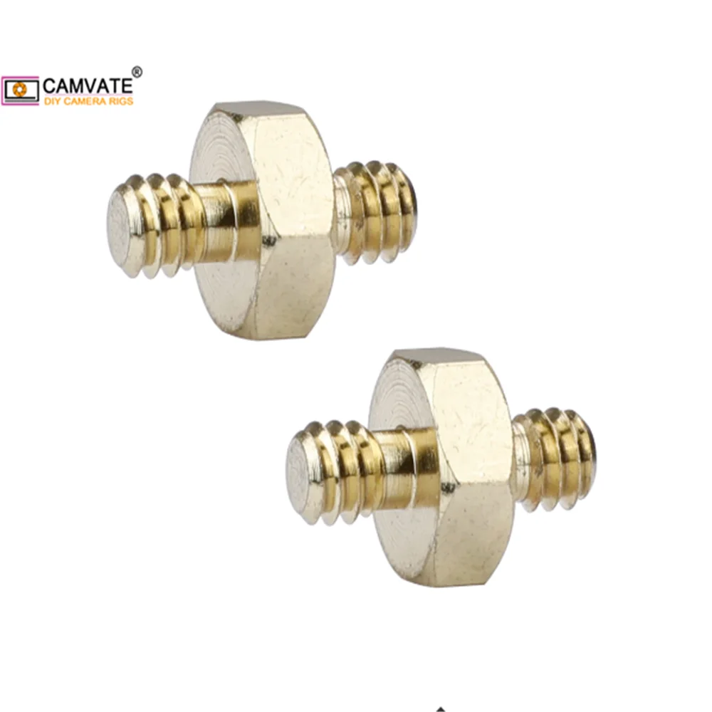 カムコーダー-1/4 "オスから1/4" の六角ねじアダプター,オス/三脚/ボールヘッド/ライトスタンド/ビデオライト取り付け用,2個