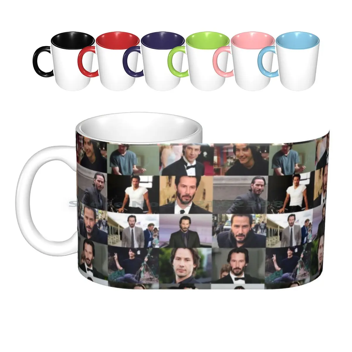 Keanu Reeves Collage Ceramic Mugs Coffee Cups Milk Tea Mug Keanu Reeves Keanu Reeves Actor Bill And Ted Ted John Wick The