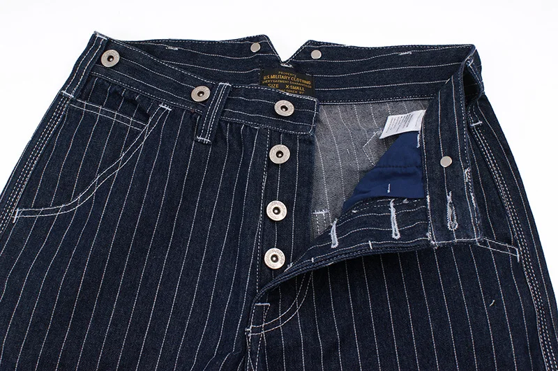 Gestreifte Jeans mit weitem Bein für Männer lose Eisenbahn overalls für Herren, Damen, Hängebange, Outdoor-Camping jagdhose, die neue Longs fischt – Detail 15
