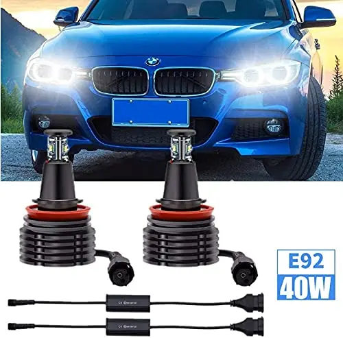 A20 H8 Led Angel Eyes Halo Ring Bulb 40W for B-M-W E90 E92 E70 E71 E82 E89 E60 E61 1 3 5 Series X5 X6 Z4 328i 335i 325i 330i 335