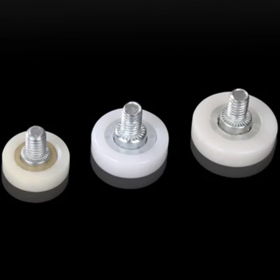20pcs Diameter:29mm M6 Drawer Bearing Pulley Wheels Cabinet Round Furniture Door Moving Nylon Pulley