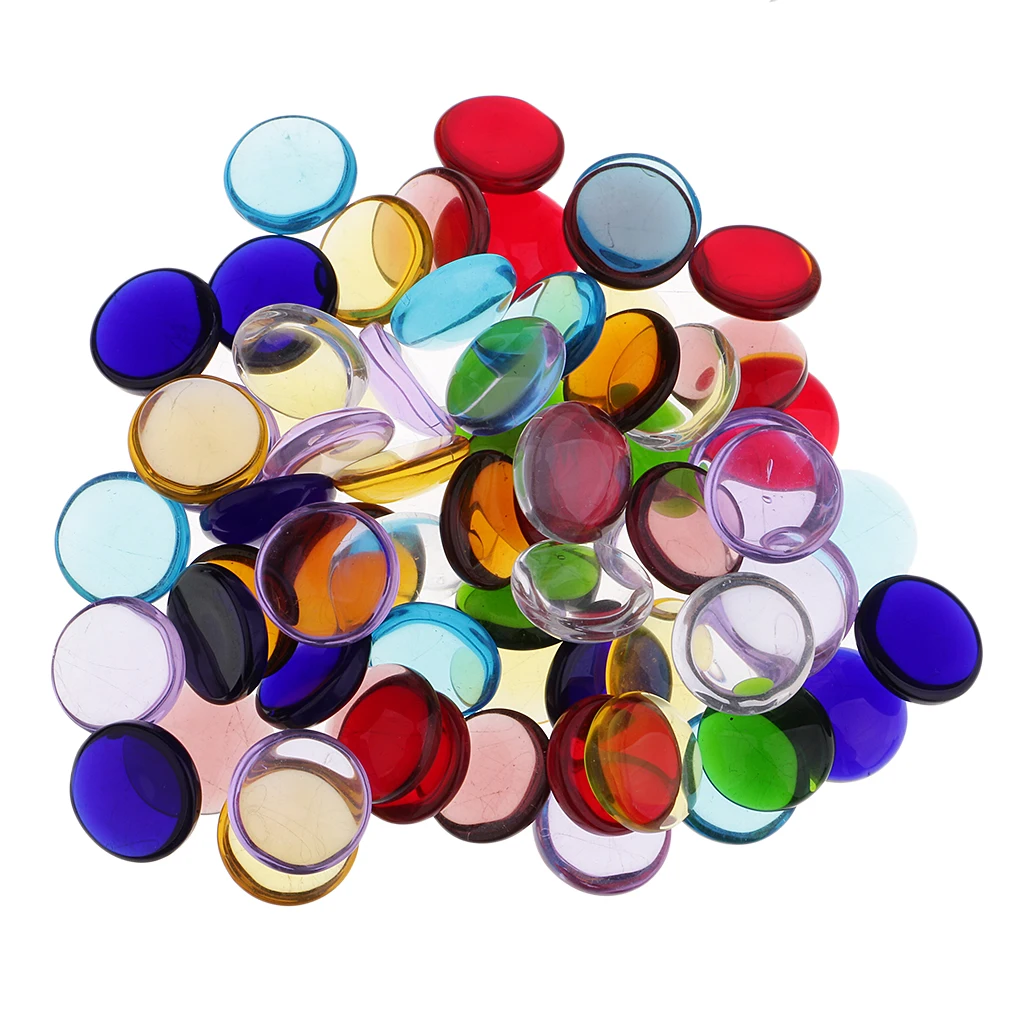 100g mieszane kolor okrągły kształt przezroczyste szklane płytki z mozaiką dla DIY rzemiosło mozaika Making Puzzle dla dzieci rzemiosło artystyczne przezroczysty kamień