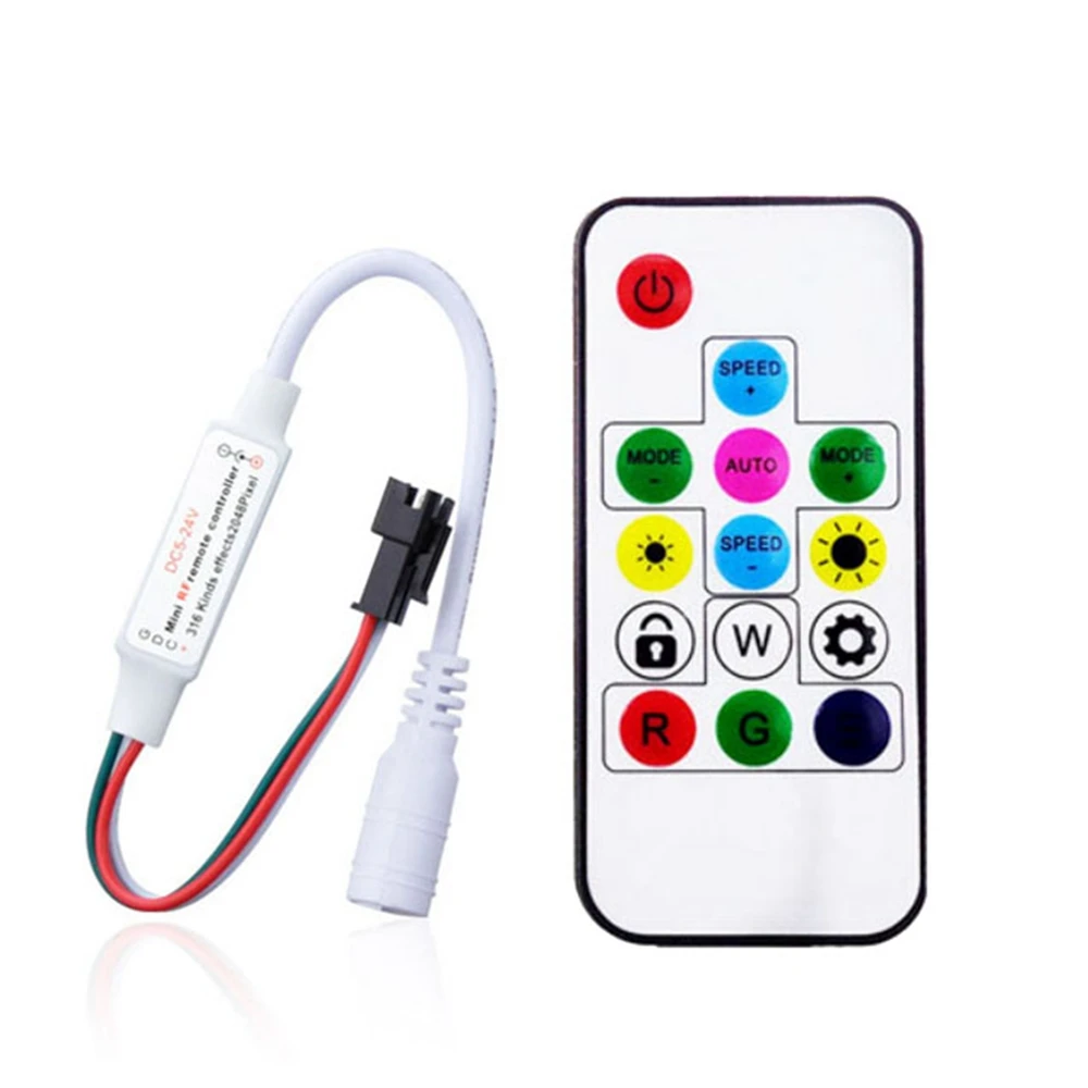 Led Strip Light WS2812B WS2811 SK6812 RGB Led Controller;14keys RF Wireless Remote Controller DC5-24V