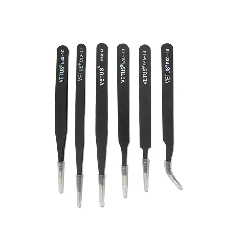 VETUS BGA Precision ESD stainless steel anti-static tweezers SMD reworking soldering hand tools