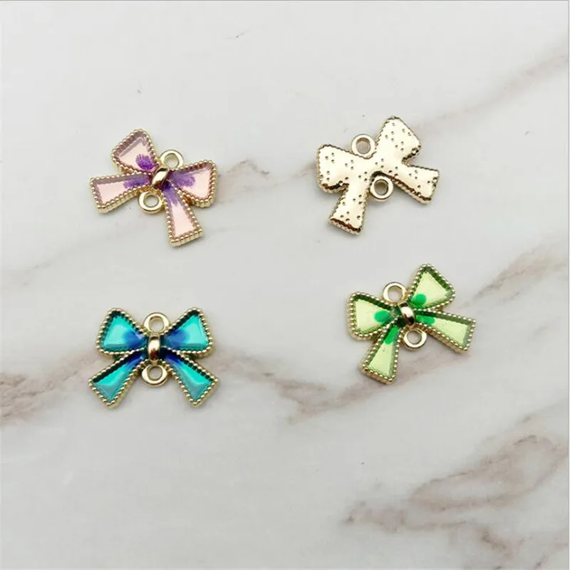 10pcs/lot New Creative Drip Knotbow Charms Connectors For DIY Fashion Earrings accessories Pendant jewelry findings Materials
