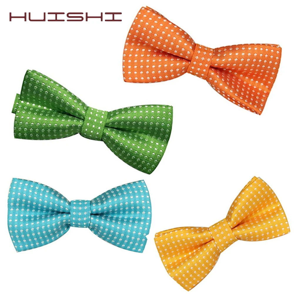 HUISHI Children Grils Boys Bow Tie Fashion Formal Polyester Bowtie Kid Classical Dot Bowties Colorful Butterfly Wedding Party