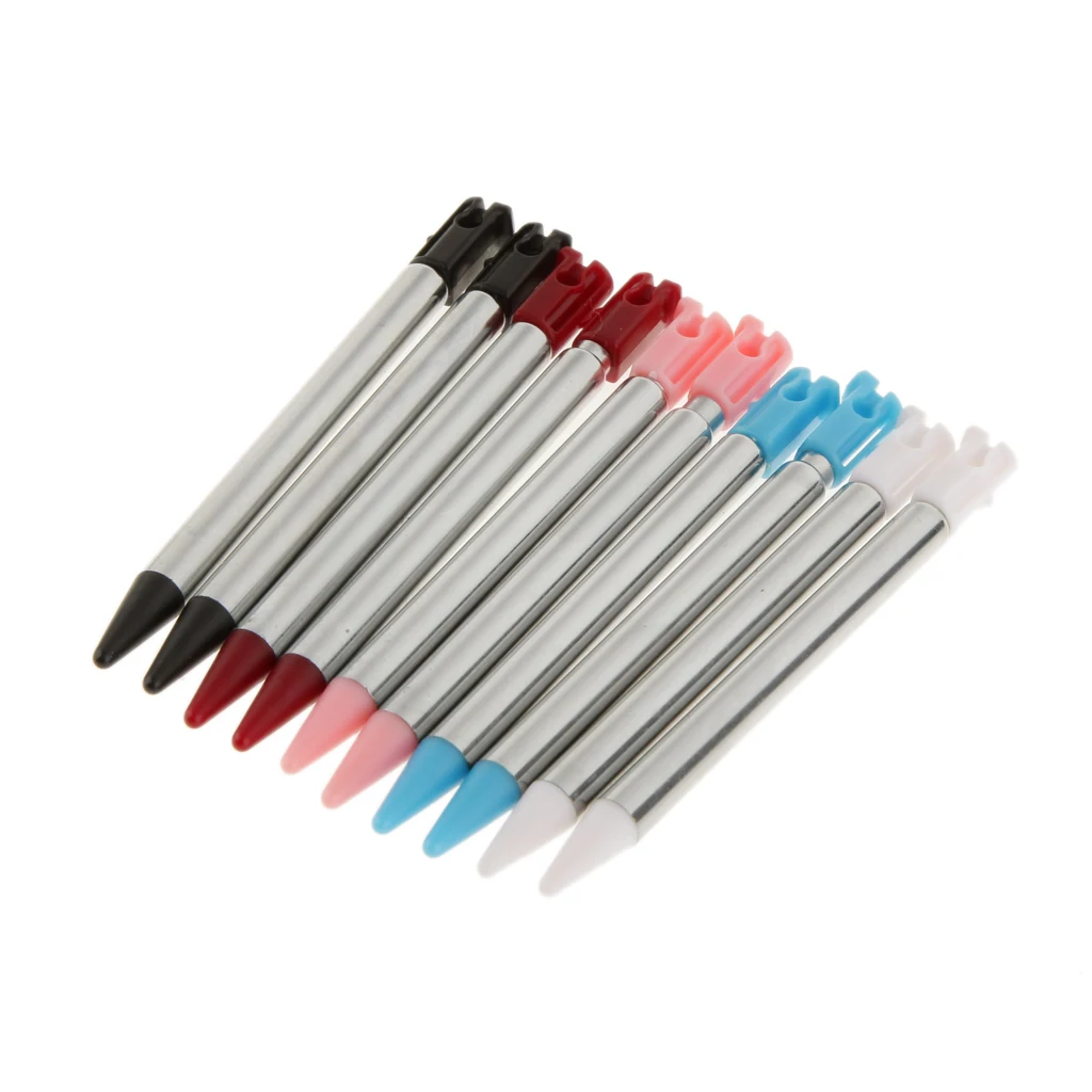 Caneta retrátil de metal para nintendo 3ds, pacote com 10