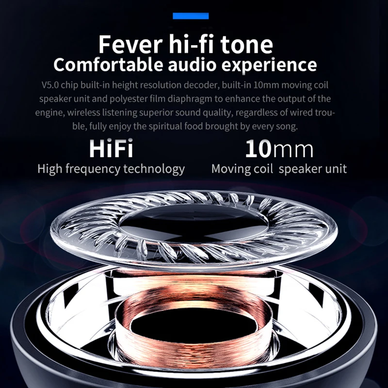 Lewinner-bluetooth 5.0ワイヤレスヘッドセット,v5 tws,hifiヘッドセット,防水,ノイズキャンセリング,スマートフォン用ゲーミングヘッドセット