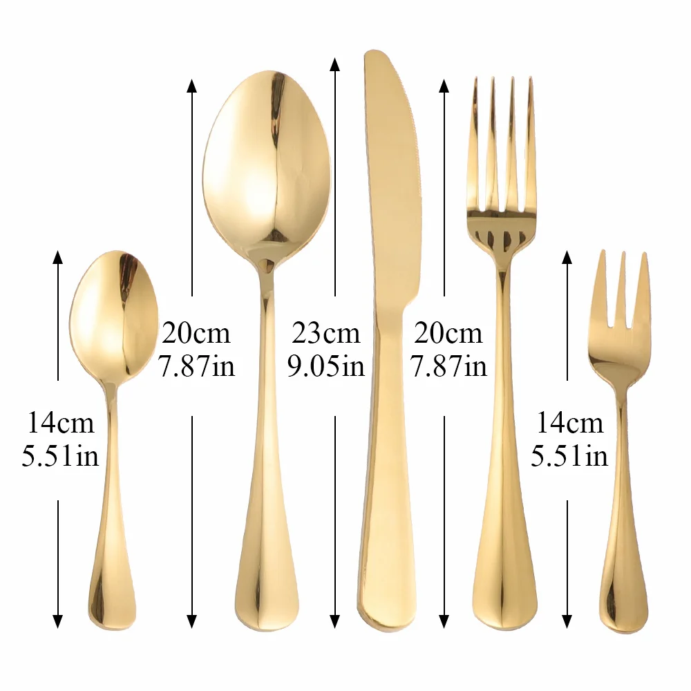 Gold Cutlery Set Stainless Steel Golden Knives Forks Spoons Cutlery Set Kitchen Tableware Gold Dinnerware Set Dropshipping