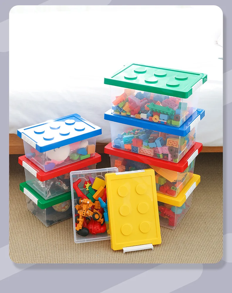 Kinder Baustein Aufbewahrungsbox Spielzeug Organizer Stapelbare Block Fall Container Bücher Stationäre Halter Kleinigkeiten Snack Container – Detail 14