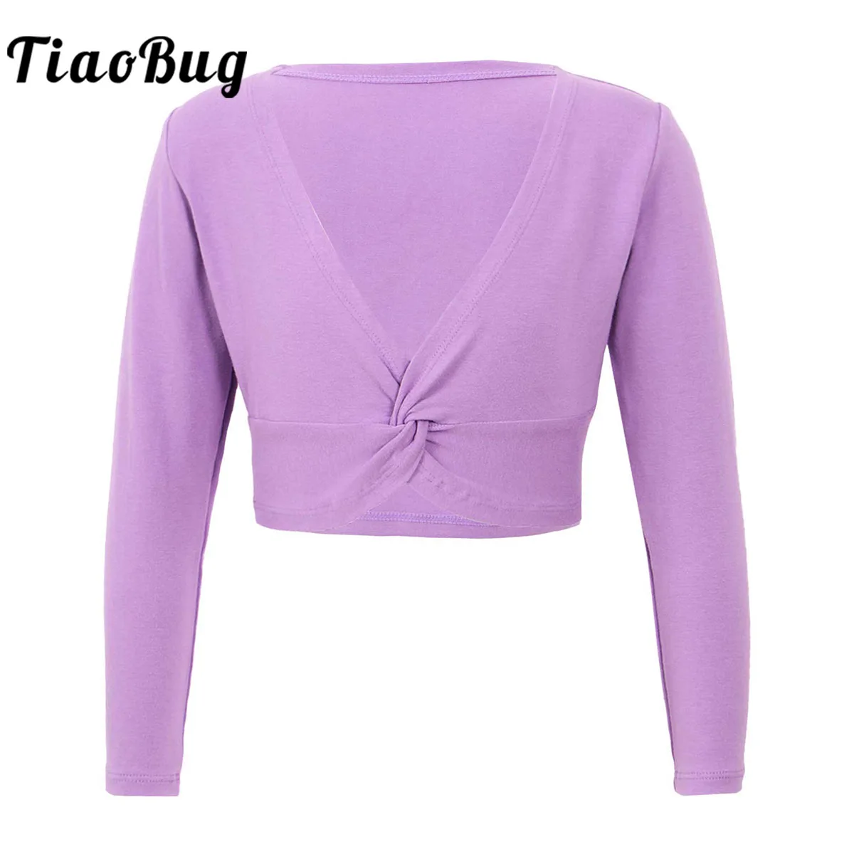 

Girls Ballet Wrap Tops Long Sleeve Gymnastic Leotard Cardigan Jacket Warm-up Coat Kids Ballet Clothing Dancewear