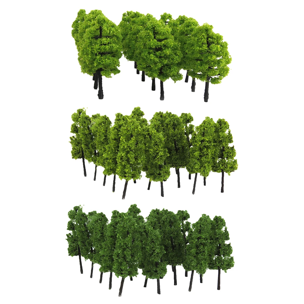 40Pcs Mini Plastic Model Trees 1/100 1/200 HO Z Sacle for Diorama Landscape