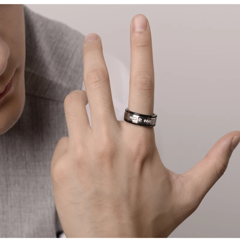Rings for Men 8mm Width Black Ceramic Rings for Men Jewelry Wedding Band Inlay Shiny CZ Stones, Free Shipping, Engraving