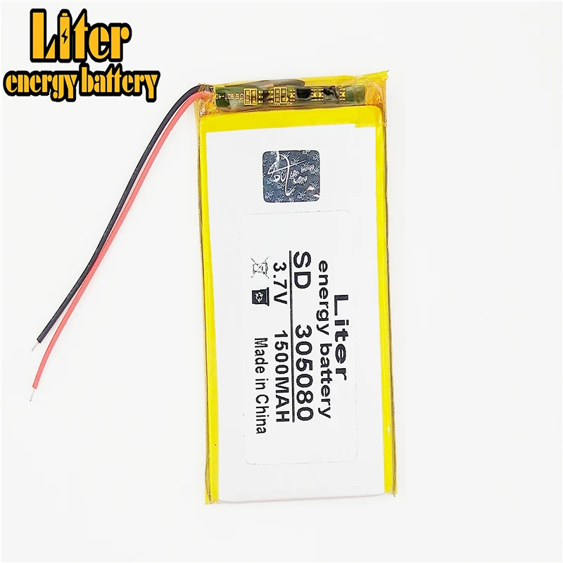 3.7V 1500mAh 305080   Células de batería recargables de iones de litio Li-Po de polímero de litio para Mp3 MP4 MP5 GPS