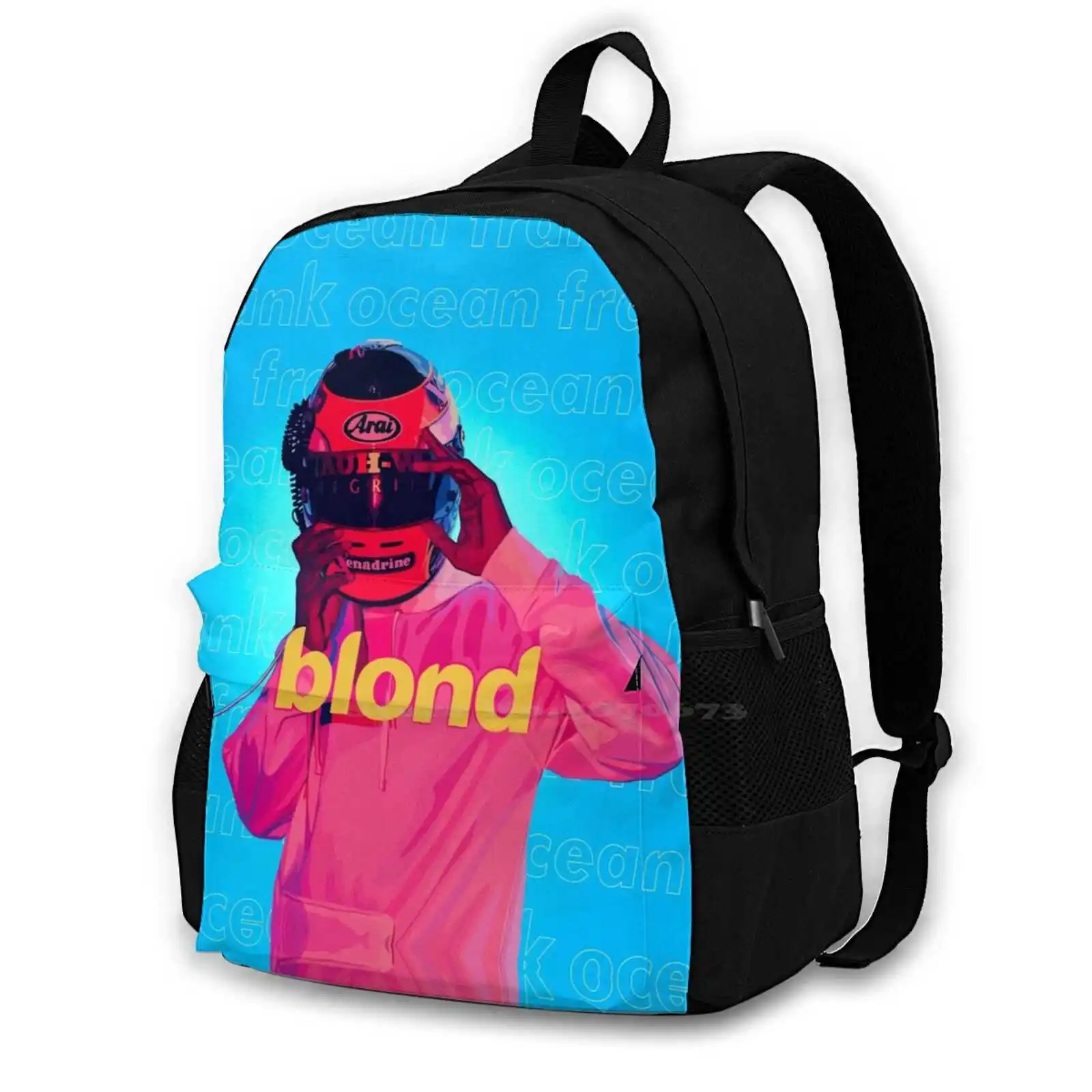 Pattern Design Bag Student'S Backpack Blond Motorcycle Pink Blue Ivy