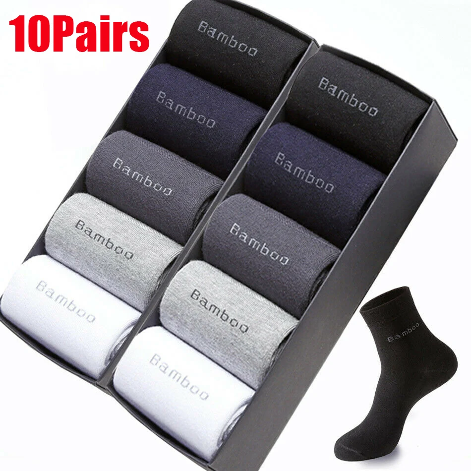 10pairs Bamboo Fiber Men\'s Socks Summer Thin Stripe Breathable Long Sock Men Silk Sports Socks Business Socks