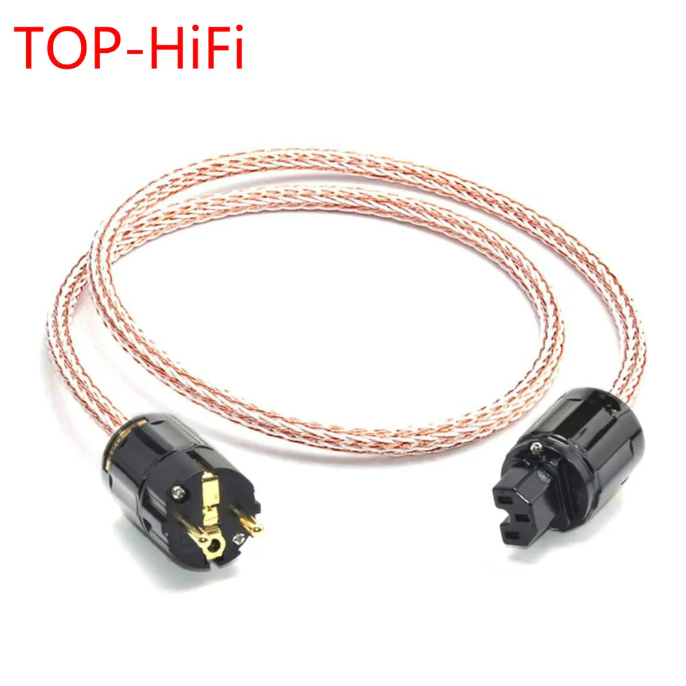 TOP-HiFi di alta qualità 7NOCC TC Audiophile cavo di alimentazione ca europeo Hi-End Schuko EUR US EU placcato in oro spina di alimentazione