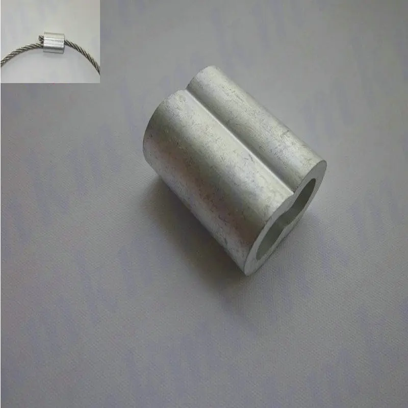 HQ BF01 Thicken Aluminium 8 Shape Double Holes Wire Rope Ferrule Sleeve Wire Rope Clip Clamp (For 0.5-10MM Wire Rope Cable)