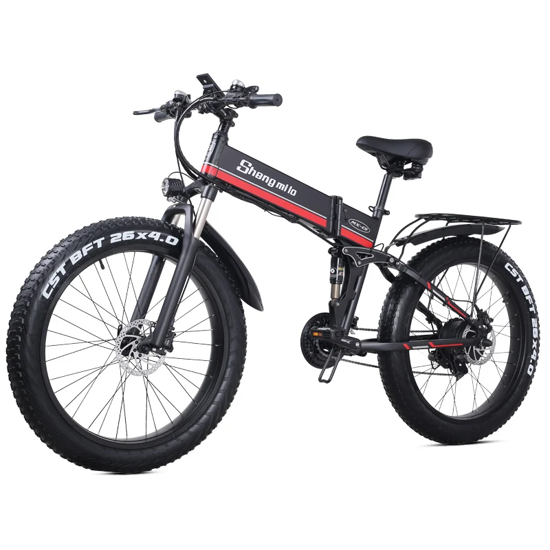 26 Inch Folding 4.0 Fat Tire 48V 12AH Lithium Battery Snow Mountain Electric Bicycle