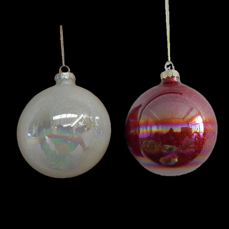 

12pcs/pack Diameter=8cm Pearl Lustre Series Glass Globe Home Decoration Christmas Day Tree Hanging Pendant Handmade Glassware