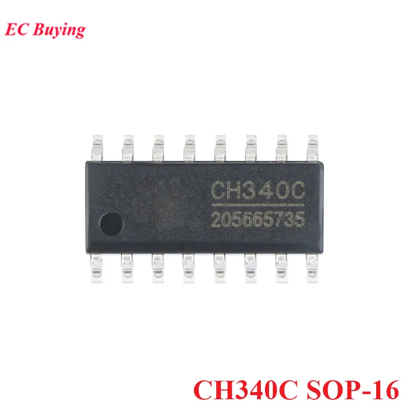10Pcs/1pc CH340 CH340T CH340G CH340C CH340N CH340B CH340E CH340K CH340S WCH 340EB36 SMD USB to Serial UART Interface Chip IC