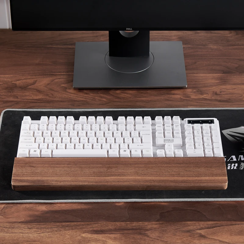 Amgoth Walnut Solid Walnut Ergonomic Design Keyboard Wrist Rest 60 87 104 Key Wrist Support Pad For Home Office Computer