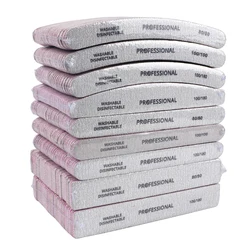 50pcs Thick Sandpaper Nail Files For Manicure 100/180/240 Curved Buffer Block Sanding UV Gel Polishing File Acrylic Nail Supply