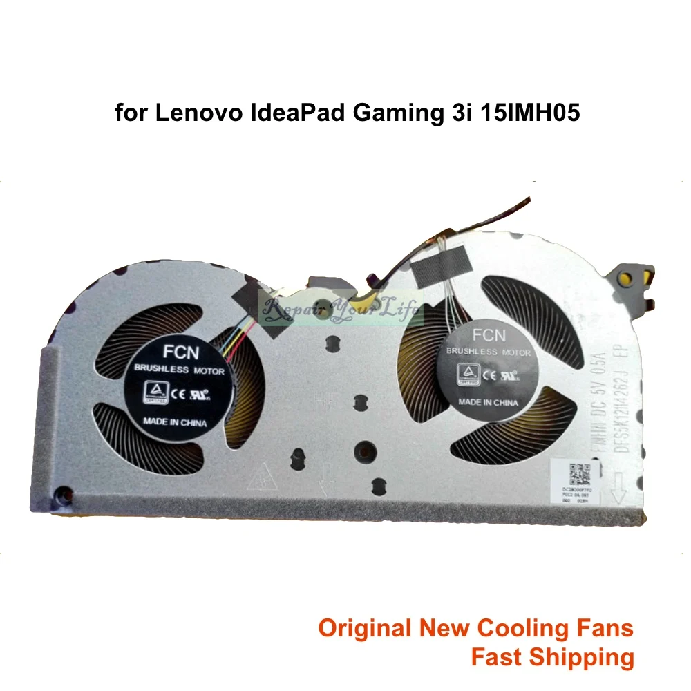 CPU Cooling Fan for Lenovo Creator 5-15IMH05 IdeaPad Gaming 3i-15ARH05 Fan Cooler Radiator DC28000F7F0 FMHN 5F10S13912 DC5V 8pin