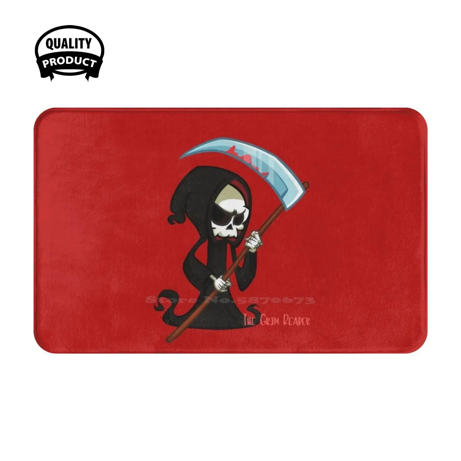 The Grim Reaper Soft Cushion Home Carpet Door Mat Car Rug Happyhalloween Pumpkins Spooky Halloweenparty Halloweencelebrations