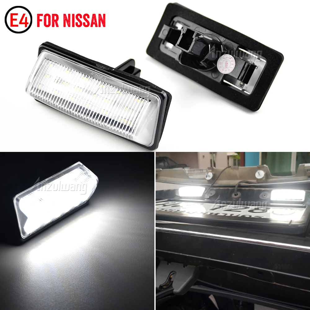 

2*LED License Number Plate Lamp Car Light Fit for Nissan Altima Maxima Rogue Murano Pathfinder Quest Sentra Versa Note JX35 QX60