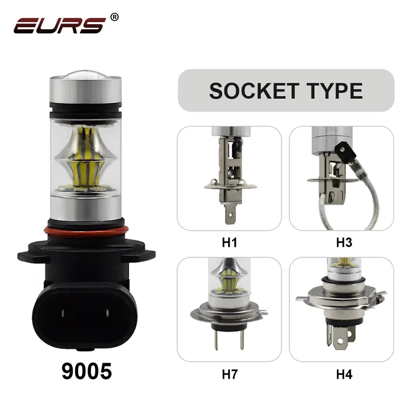 

2 шт., Автомобильные светодиодные лампы H4 H7 H11 H8 9005 9006 20smd, противотуманные фары, ходовые огни 12 В 24 В, лампы для мотоциклетных фар 100 Вт