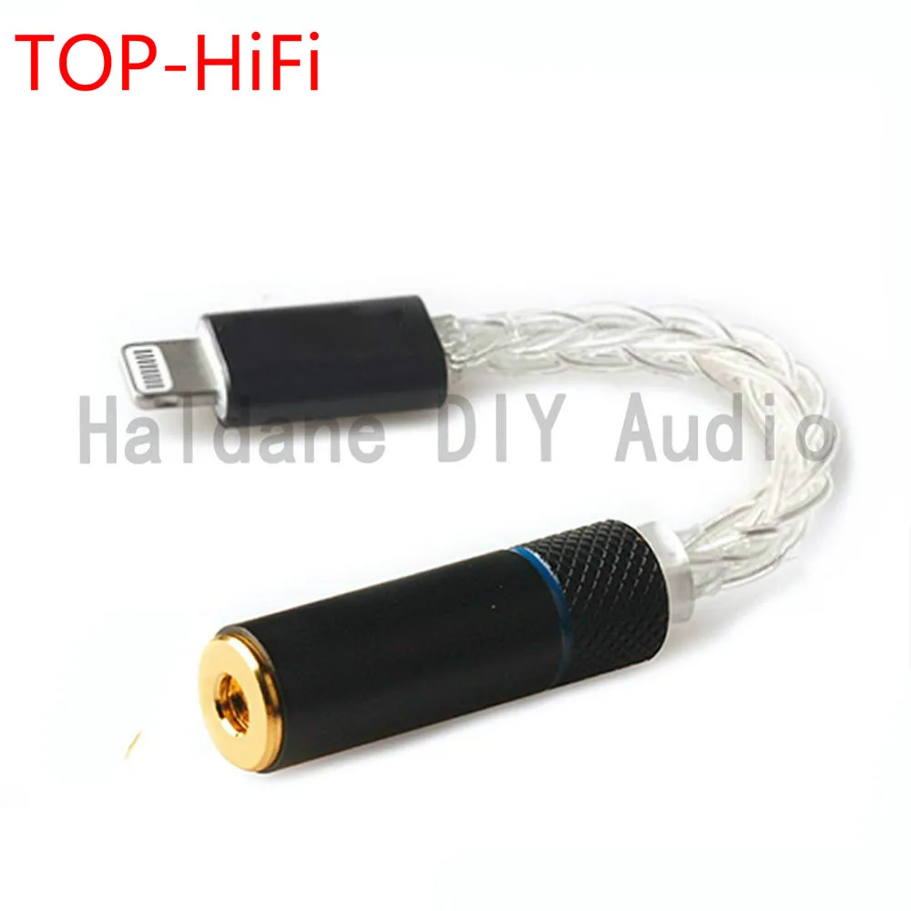 TOP-HiFi 6cm DAC Decoder Chip Adapter for Light-ning Dad Male 3.5mm Stereo Female Connector for Earphone Amplifier