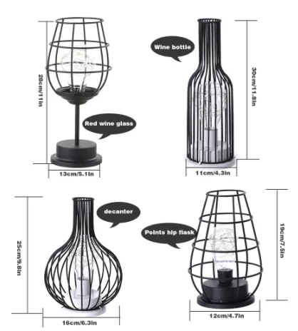 Led 램프 와인 병, 크리 에이 티브 라이트 단 철 와인 병 빛 레드 와인 유리 드롭 배송에 대 한 유출