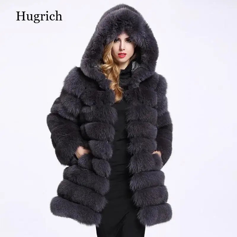 

2021 Winter Luxury Faux Mink Fur Coat Hooded Women Thick Warm Fluffy Faux Fur Jacket Ladies Coats Black Fur Vest Female Fox Coat