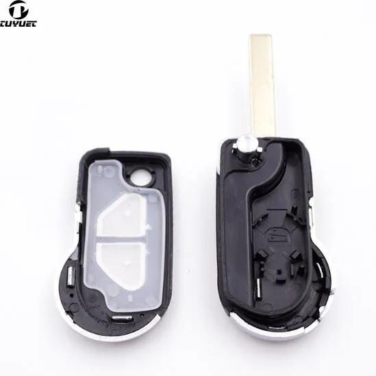 3 Buttons Flip Remote Key FOB Case Shell For Citroen DS3 for Puegeot Uncut  HU83  Key Blade WIth Groove