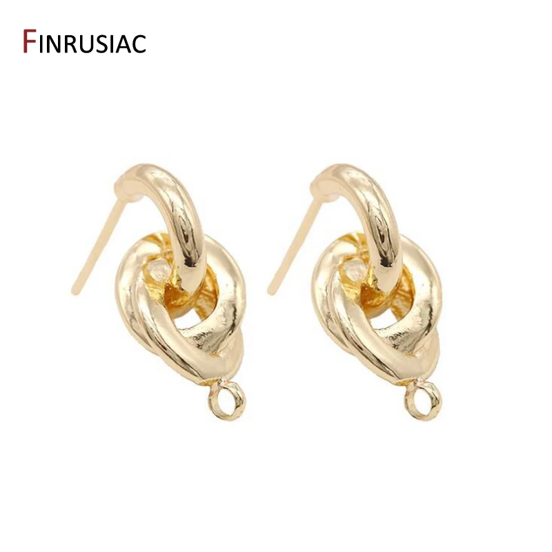 Twisted Knot Post Earrings Gold Plated Round Ear Rings For Women Girl Geometric 2022 Circle Statement be Earring Fashion Jewelry