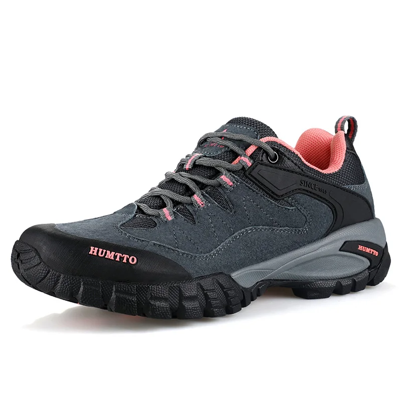 HUMTTO Waterproof Hiking Shoes Men Women Breathable Genuine Leather Trekking Shoes Outdoor Climbing Mountain Walking Sneakers