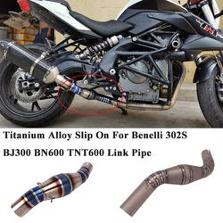 Titanium Alloy Slip On For Benelli 300 302S 600 BJ300 BN600 TNT600 Motorcycle Exhaust Escape Modify Middle Connection Link Pipe