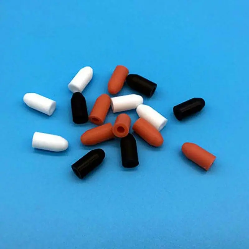 10 Chiếc Trắng/Đen/Cam-Đỏ Cao Su Silicone Cắm 3*6*9Mm Cấp Bao Da mũ Lưỡi Trai Tẩy Trống Đầu Cắm Cho Ống Hút Kiêm Bật Lửa
