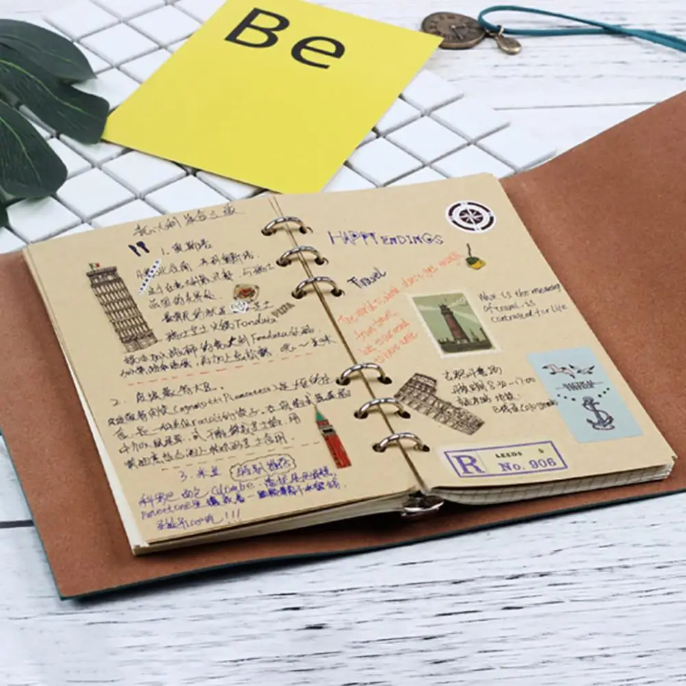 Travel Portable Notebook A6 Loose Leaf Journal Diary Book Notebook Stationery Supplies agenda 2020 планер ежеднвеник