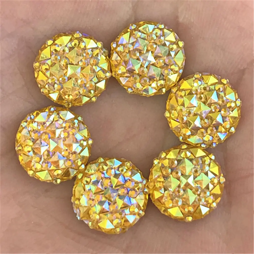 40PCS AB Resin 12mm Round Resin Flatback Rhinestone Scrapbook Crafts