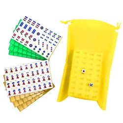 Top-quality Golden Mini Mahjong Portable Acrylic Majiang Set Table Game Mah-jong Travelling Entertainment Casual Gift Board Game