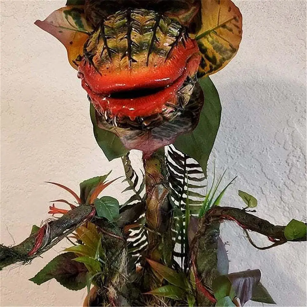 Piranha Resin Statue Halloween Decoration For Home Decor Carnivorous Plant Ornament DIY Flower Movie Figurines Outdoor Garden