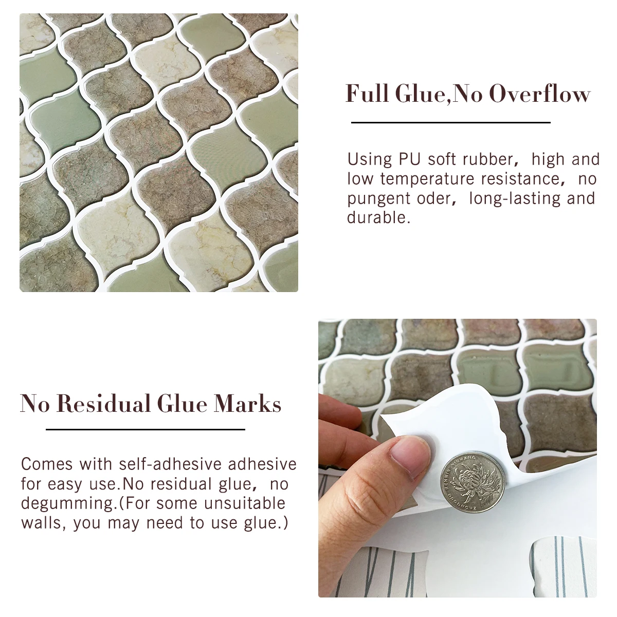 28x25cm Lantern Design crystal 3d mosaic waterproof wall stickers paper for background