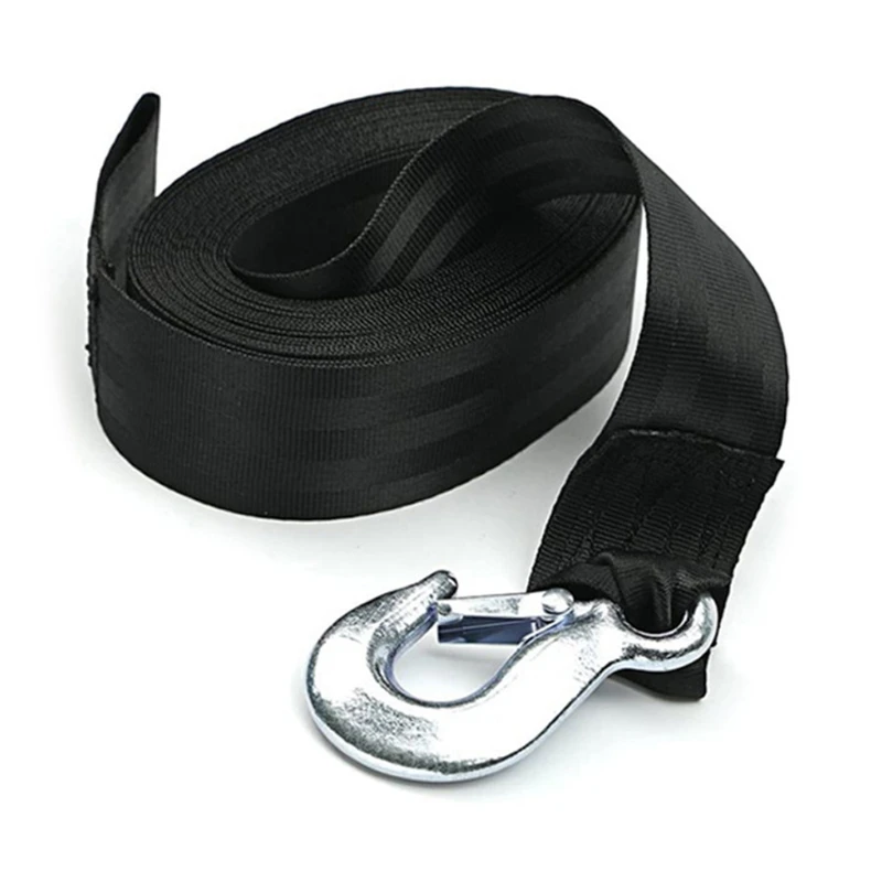 Trailer Winch Belt 6M High Strength Polyester Trailer Belt Marine Winch Change Tape Heavy Hook Safety Belt