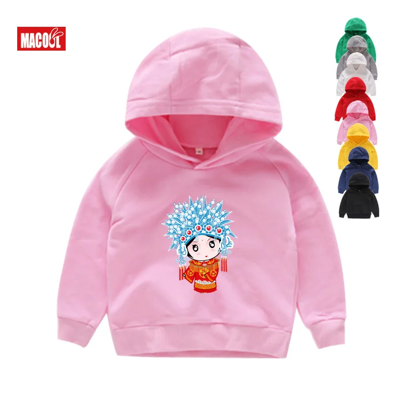 Boys Hoodies 2019 Chinese Style Beijing Opera Face Mask Print Hoodies Girls Hip Hop Swag Harajuku Hoodies Sweatshirts Casual 5T