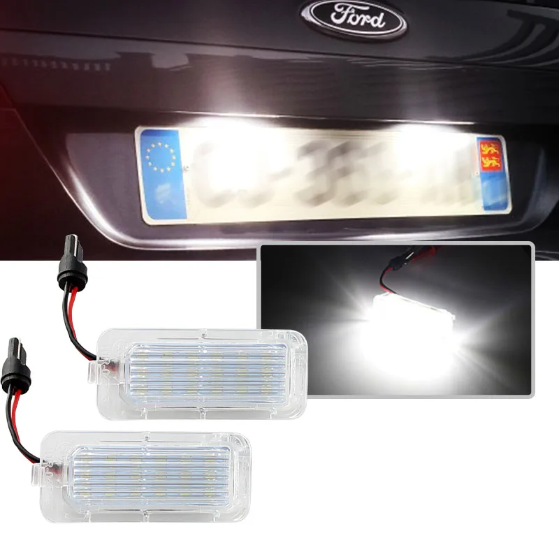 2 sztuk LED tablicy rejestracyjnej światła samochodów ciężarówka numer tablicy rejestracyjnej światła dla Ford Focus 3 C MAX S MAX Mondeo 4 Galaxy