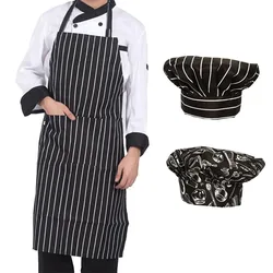 Adjustable Half-length Adult Apron Striped Hotel Restaurant Chef Waiter Apron Kitchen Cook Apron