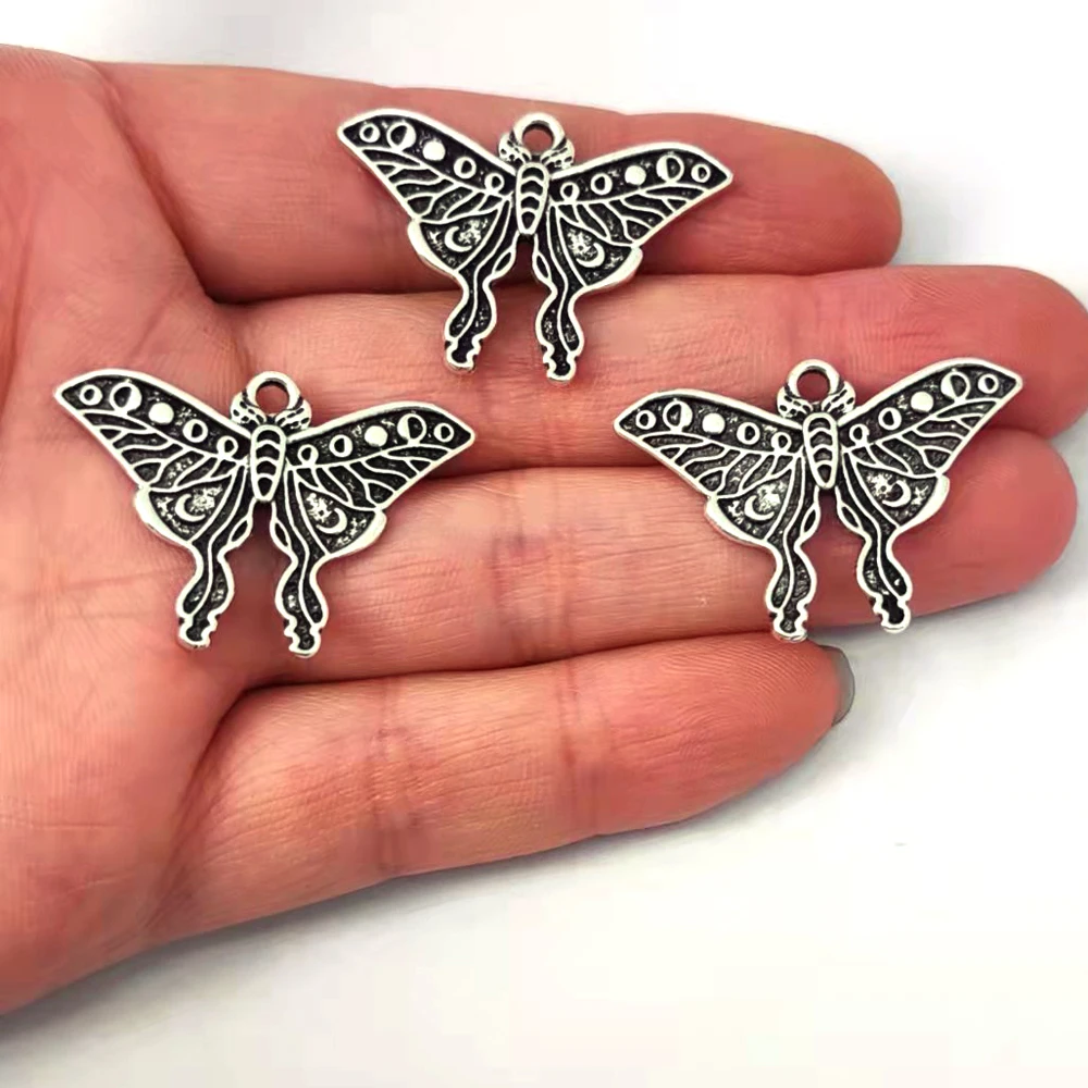 5pcs new moon lunar moth pendant charm for DIY women man Accessories